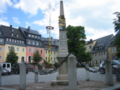 Markt mit Postmeilensule